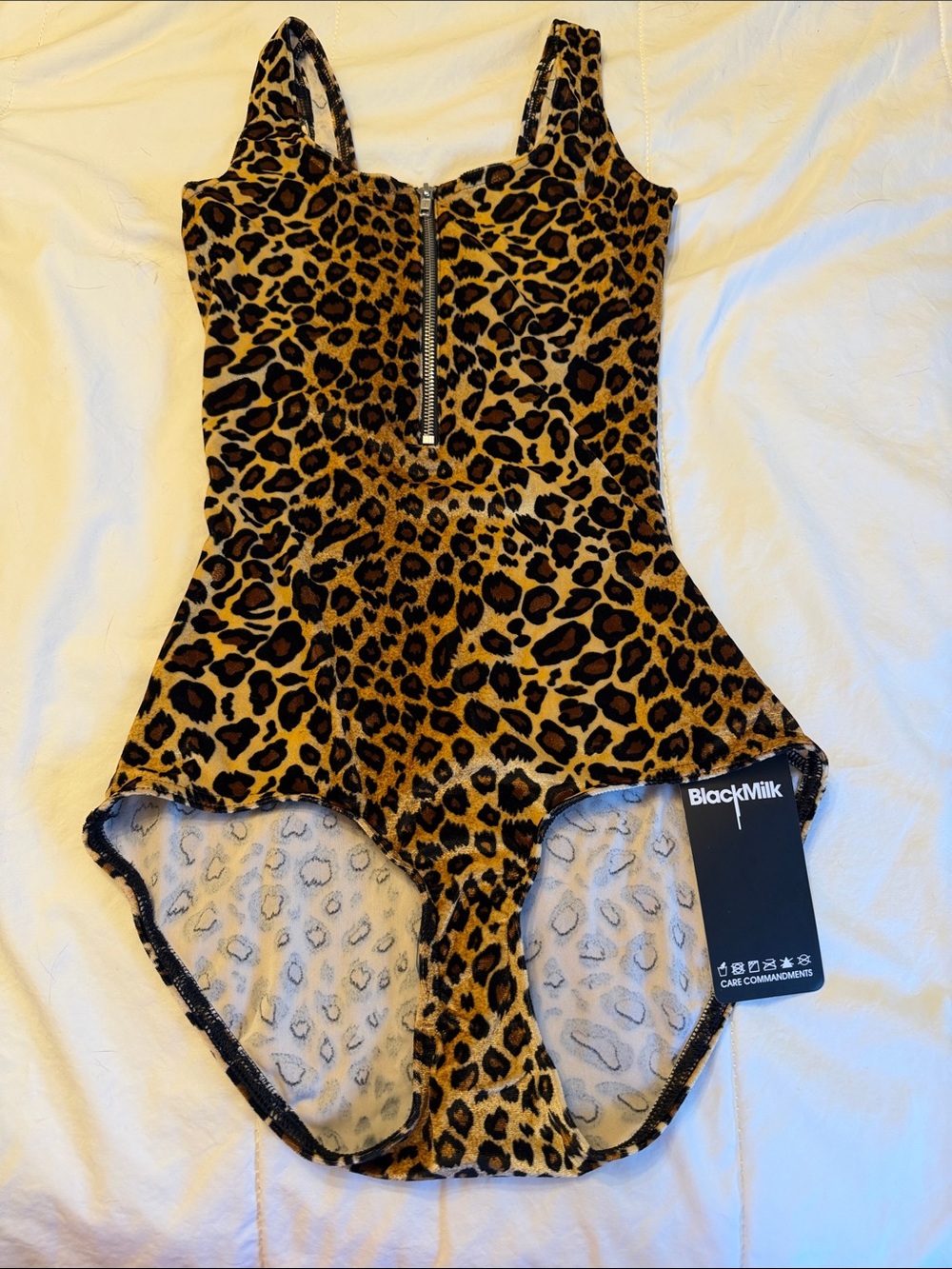 BlackMilk Leopard-Print Zip Front One-Piece NWT XS